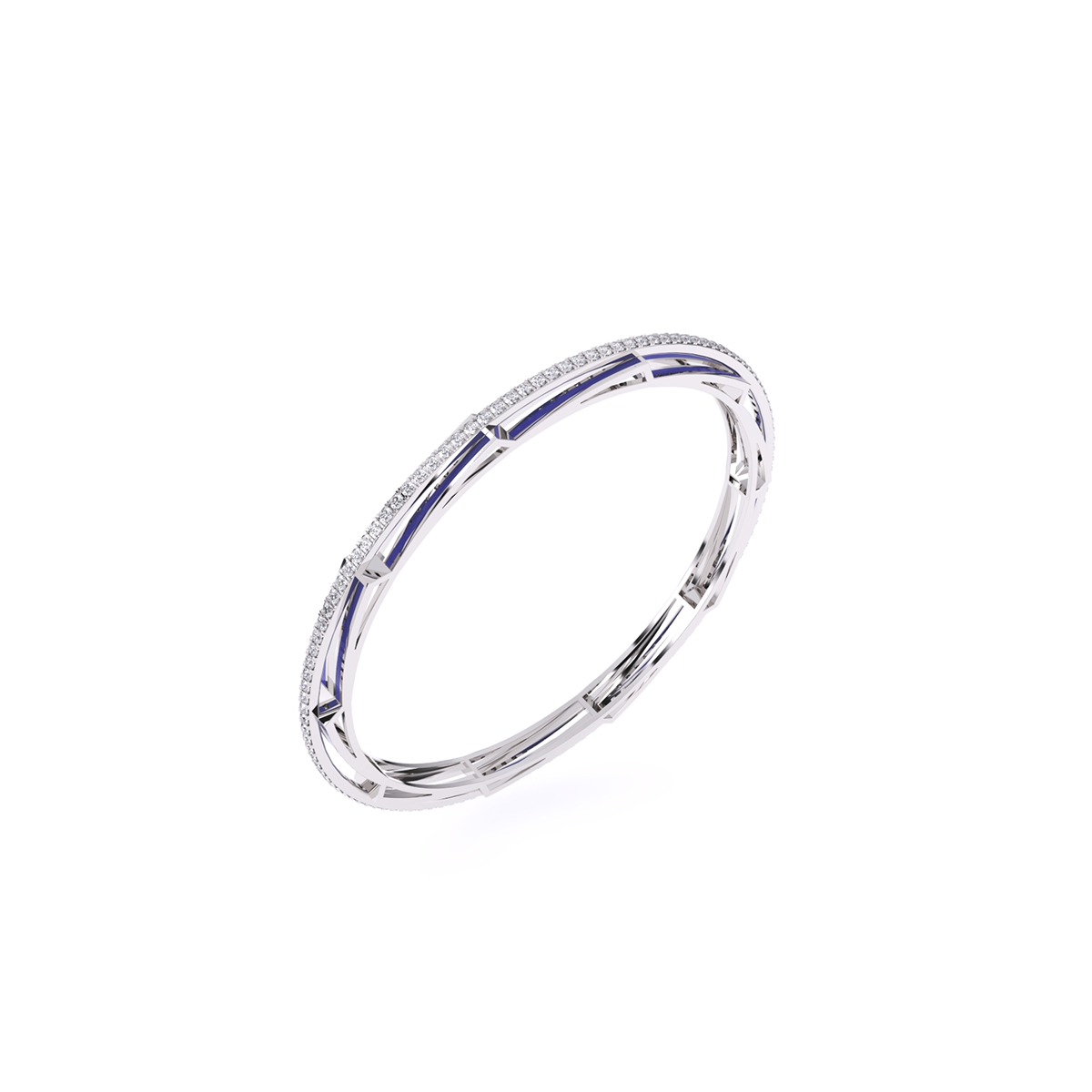 Glamorous Pave Round Diamond Bangle
